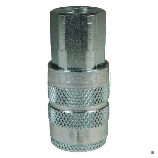 F Series Industrial Female Quick Disconnect Pneumatic Manual Coupler, 3/8-19 Nominal, 500 psi Pressu